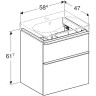 Тумба с раковиной GEBERIT SMYLE SQUARE 500.352.00.1-500.229.01.1 60 см белый 500.229.01.1+500.352.00.1